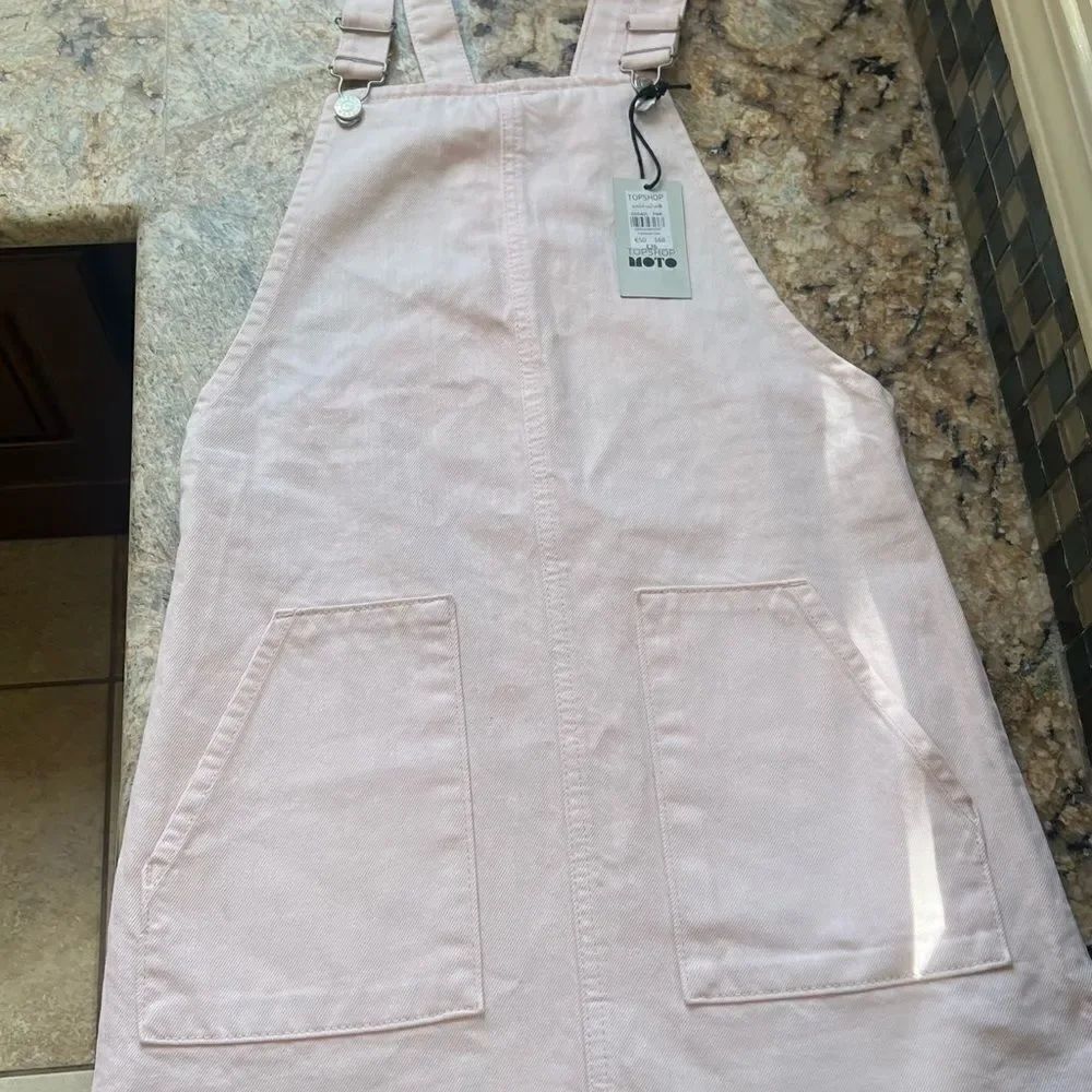 Light Pink Overall Dress with Pockets